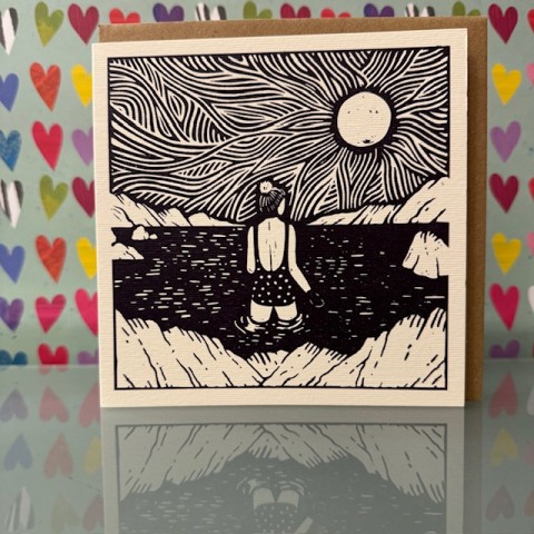 Blank Card - A Winter Dip Blank Card - A Winter Dip
