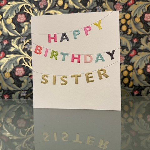 Birthday card Sister - Happy Birthday Sister (bunting) Birthday card Sister - Happy Birthday Sister (bunting)