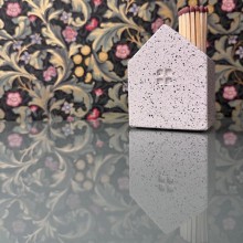 Sparkly concrete matchpot house - Made in the UK