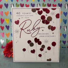 Wedding anniversary card 40 - 40 years! Congratulations on your Ruby wedding anniversary
