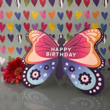 Birthday card - Happy birthday butterfly cut-out card