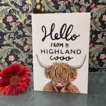 Blank card - Hello from a Highland Cooo