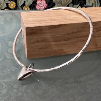 Handcrafted Scottish jewellery - Chunky heart bangle