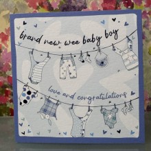 Baby boy card - Brand new wee baby boy