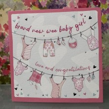Baby girl card - Brand new wee baby girl