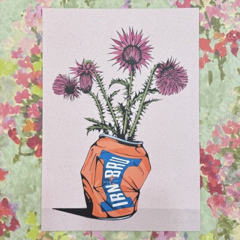 Irn Bru & Thistles print - Made in the UK