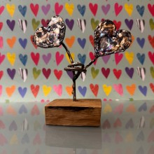 Molten hearts standing sculpture - Made in the UK